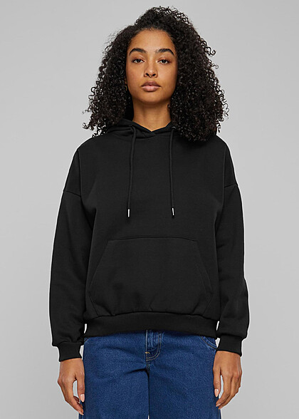 Urban Classics Damen Oversized Ultra Heavy Hoode mit Kngurutasche schwarz