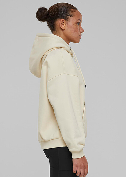 Urban Classics Damen Oversized Ultra Heavy Hoodíe mit Kängurutasche sand beige