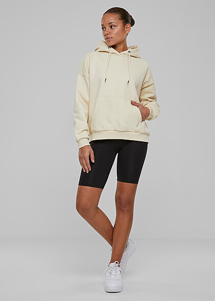 Urban Classics Damen Oversized Ultra Heavy Hoodíe mit Kängurutasche sand beige