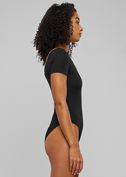 Urban Classics Damen Organic Stretch Jersey Body mit Rundhals schwarz