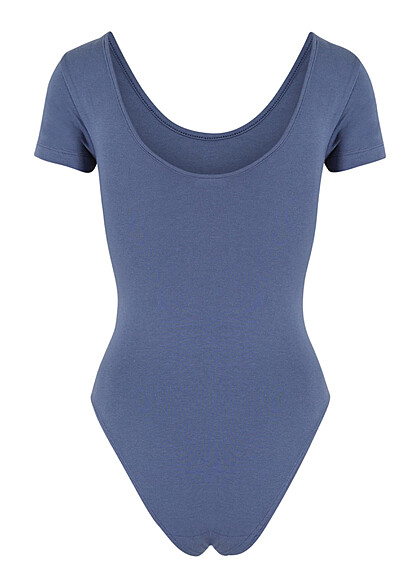 Urban Classics Damen Organic Stretch Jersey Body mit Rundhals vintage blau