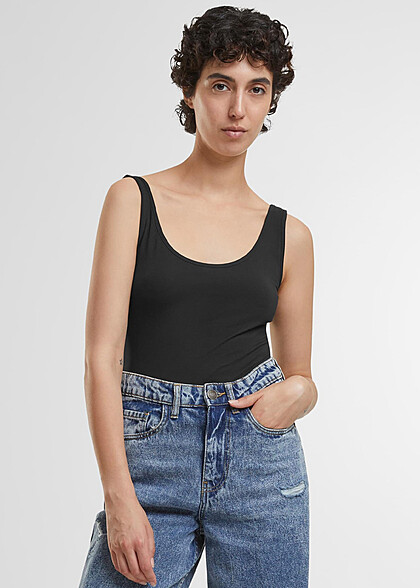Urban Classics Damen Organic Tank Top Body mit Rundhals schwarz