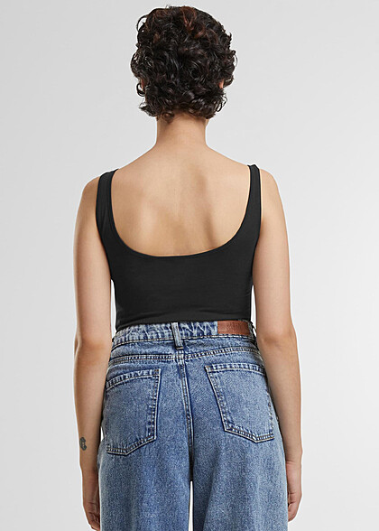 Urban Classics Damen Organic Tank Top Body mit Rundhals schwarz