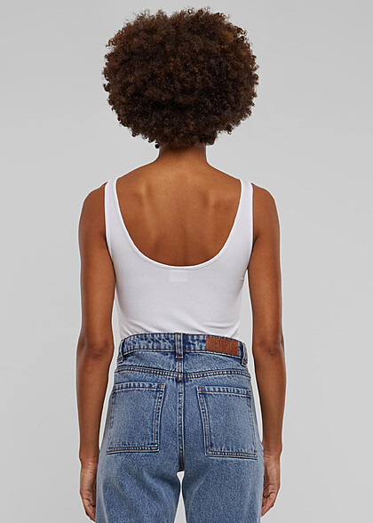 Urban Classics Damen Organic Tank Top Body mit Rundhals weiss
