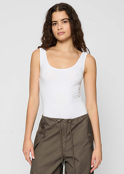 Urban Classics Damen 2-Pack Organic Tank Top Body mit Rundhals weiss schwarz