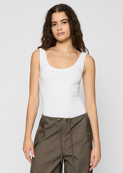 Urban Classics Damen 2-Pack Organic Tank Top Body mit Rundhals weiss