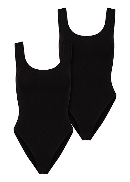 Urban Classics Damen 2-Pack Organic Tank Top Body mit Rundhals schwarz