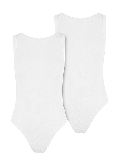 Urban Classics Damen 2-Pack Rib Tank Top Body mit Rundhals weiss