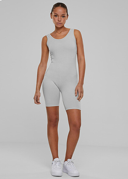 Urban Classics Damen Organic Stretch Jersey Jumpsuit cloud grau