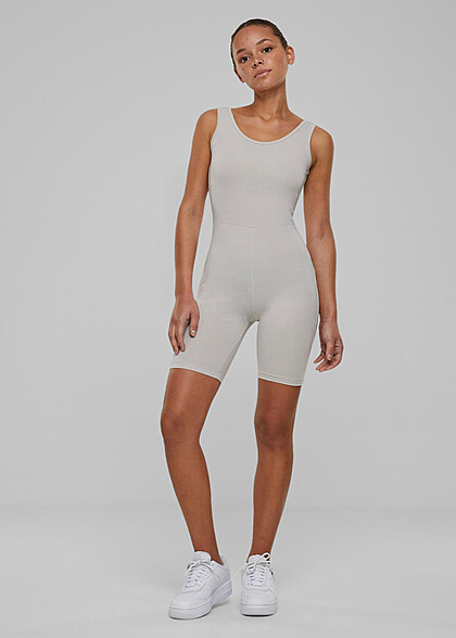 Urban Classics Damen Organic Stretch Jersey Jumpsuit cloud grau