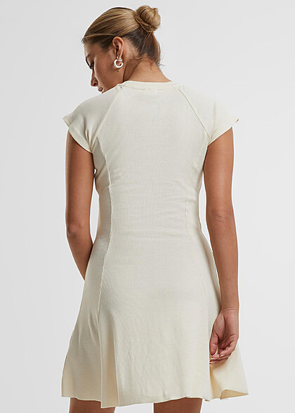 Urban Classics Damen Mini Rib Skaterkleid whitesand beige
