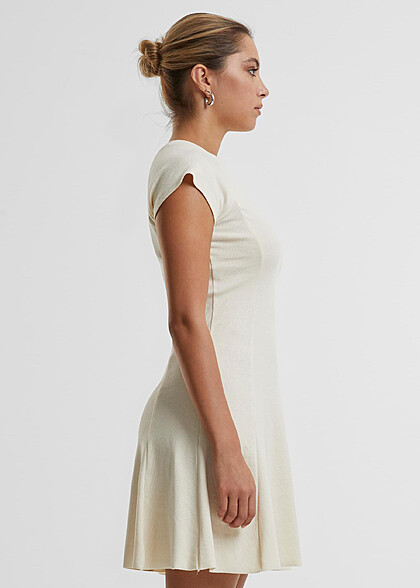 Urban Classics Damen Mini Rib Skaterkleid whitesand beige