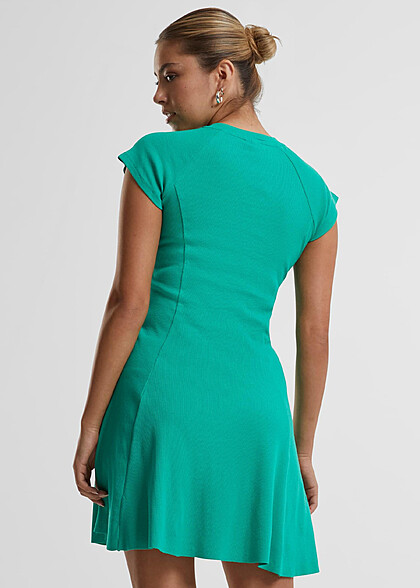 Urban Classics Damen Mini Rib Skaterkleid fern grün