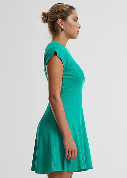 Urban Classics Damen Mini Rib Skaterkleid fern grün