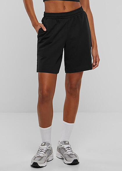 Urban Classics Damen Organic Terry Bermuda Shorts mit 3-Pockets schwarz