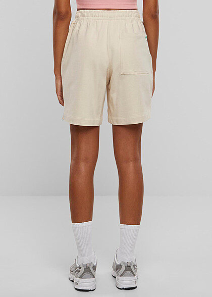 Urban Classics Damen Organic Terry Bermuda Shorts mit 3-Pockets whitesand beige