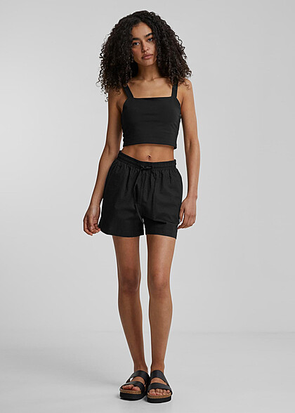 Urban Classics Damen Basic Sweat-Shorts mit 2-Pockets und Tunnelzug schwarz