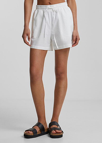 Urban Classics Damen Basic Sweat-Shorts mit 2-Pockets und Tunnelzug weiss