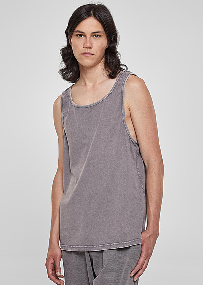 Urban Classics Herren Heavy Oversized Tank Top Acid Wash asphalt grau