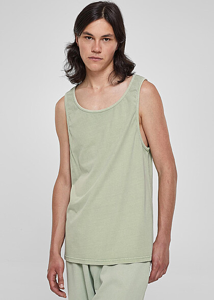 Urban Classics Herren Heavy Oversized Tank Top Acid Wash vintage grün