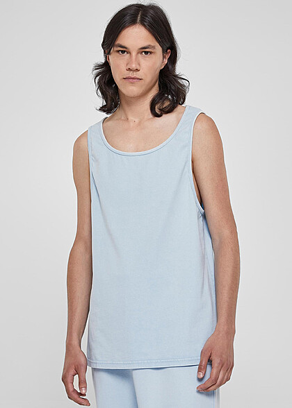 Urban Classics Herren Heavy Oversized Tank Top Acid Wash baltic hell blau