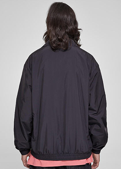 Urban Classics Herren Basic Loose Fit Trainingsjacke mit Zipper schwarz