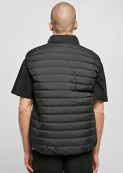 Urban Classics Herren Leichte Steppweste mit Zip-Pockets schwarz