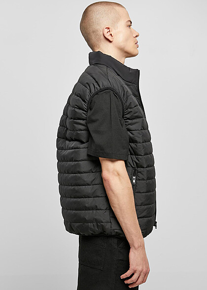 Urban Classics Herren Leichte Steppweste mit Zip-Pockets schwarz