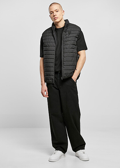Urban Classics Herren Leichte Steppweste mit Zip-Pockets schwarz