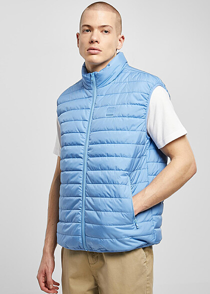 Urban Classics Herren Leichte Steppweste mit Zip-Pockets horizon blau