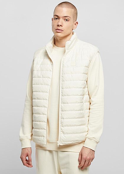 Urban Classics Herren Leichte Steppweste mit Zip-Pockets whitesand beige