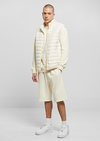 Urban Classics Herren Leichte Steppweste mit Zip-Pockets whitesand beige