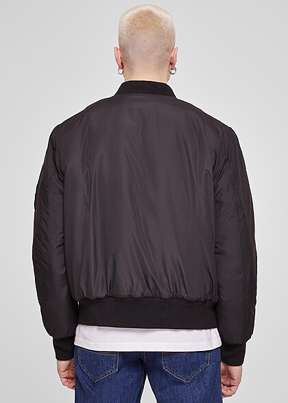 Urban Classics Herren Recycled Basic Bomberjacke mit Zipper schwarz