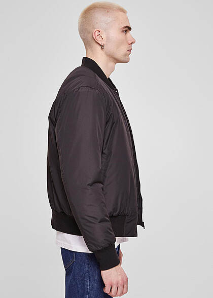 Urban Classics Herren Recycled Basic Bomberjacke mit Zipper schwarz