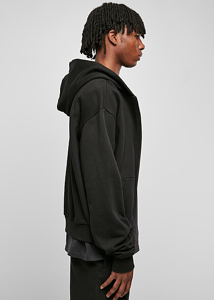 Urban Classics Herren Heavy Zip-Hoodie mit 2-Pockets schwarz