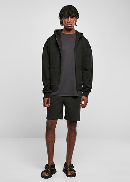 Urban Classics Herren Heavy Zip-Hoodie mit 2-Pockets schwarz