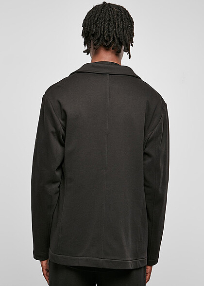 Urban Classics Herren Terry Blazer mit Knopfleiste und 2-Pockets schwarz