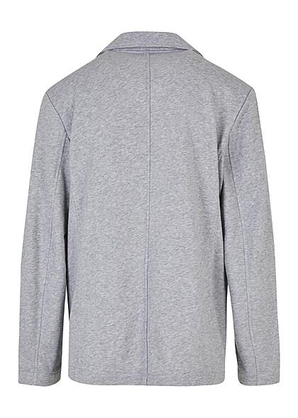 Urban Classics Herren Terry Blazer mit Knopfleiste und 2-Pockets grau