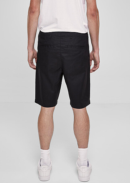 Urban Classics Herren Leinen Shorts mit 4-Pockets schwarz
