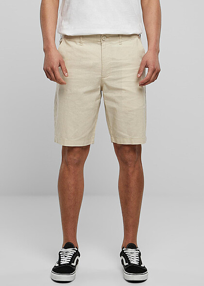 Urban Classics Herren Leinen Shorts mit 4-Pockets seagrass beige