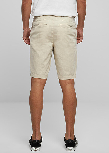 Urban Classics Herren Leinen Shorts mit 4-Pockets seagrass beige