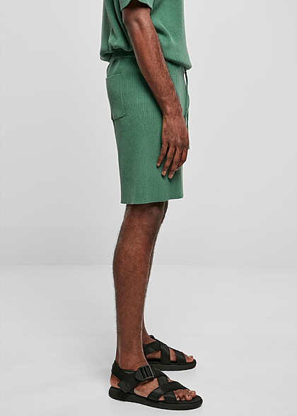 Urban Classics Herren Ribbed Shorts mit Tunnelzug leaf grn