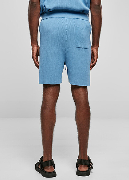 Urban Classics Herren Ribbed Shorts mit Tunnelzug horizon blau