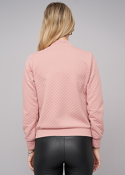 Cloud5ive Damen Blouson Bomberjacke mit Diamant Steppung old rose