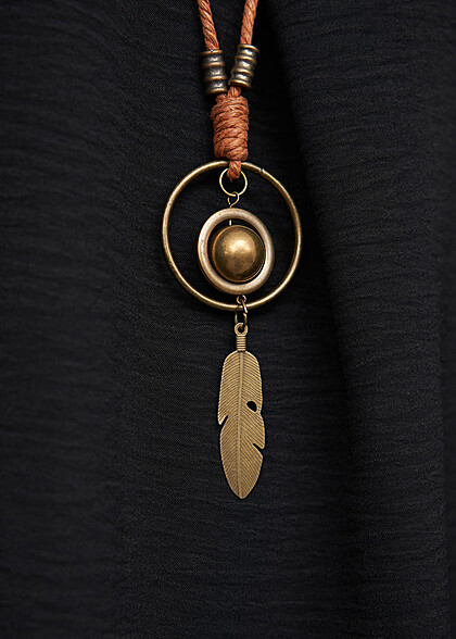 Cloud5ive Dames Blouse met ketting en knoopsluiting achter zwart