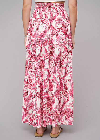 Cloud5ive Dames Maxirok met all-over paisleyprint roze