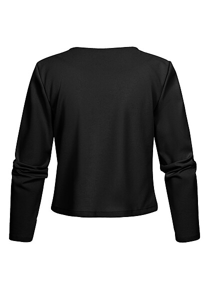 Cloud5ive Dames Cropped Blazer met 2 Ritszakken zwart