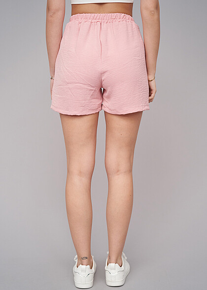 Cloud5ive Dames Musselin Shorts met Bindceintuur roze