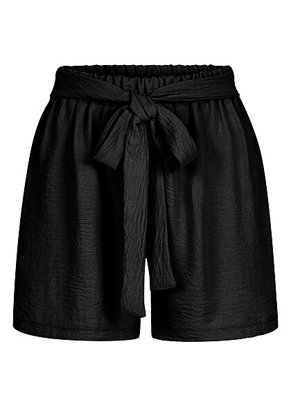 Cloud5ive Dames Musselin Shorts met Bindceintuur zwart