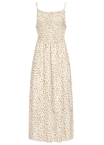 Cloud5ive Dames Maxi-Jurk met All Over Dierenprint camel beige